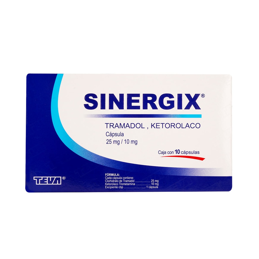 SINERGIX 25/10MG CAPSULAS C/10