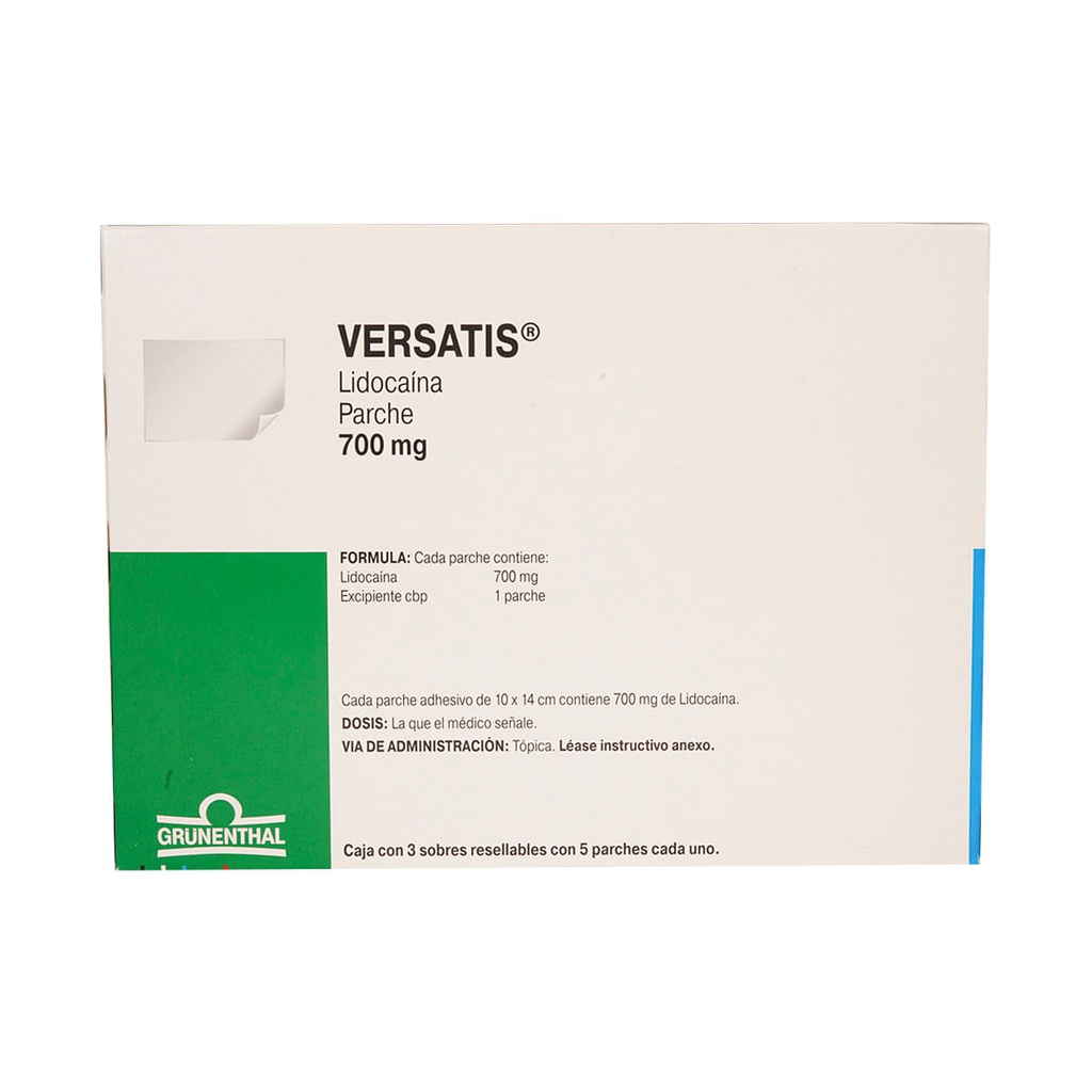VERSATIS 700MG SOBRES C/3 PARCHES C/5