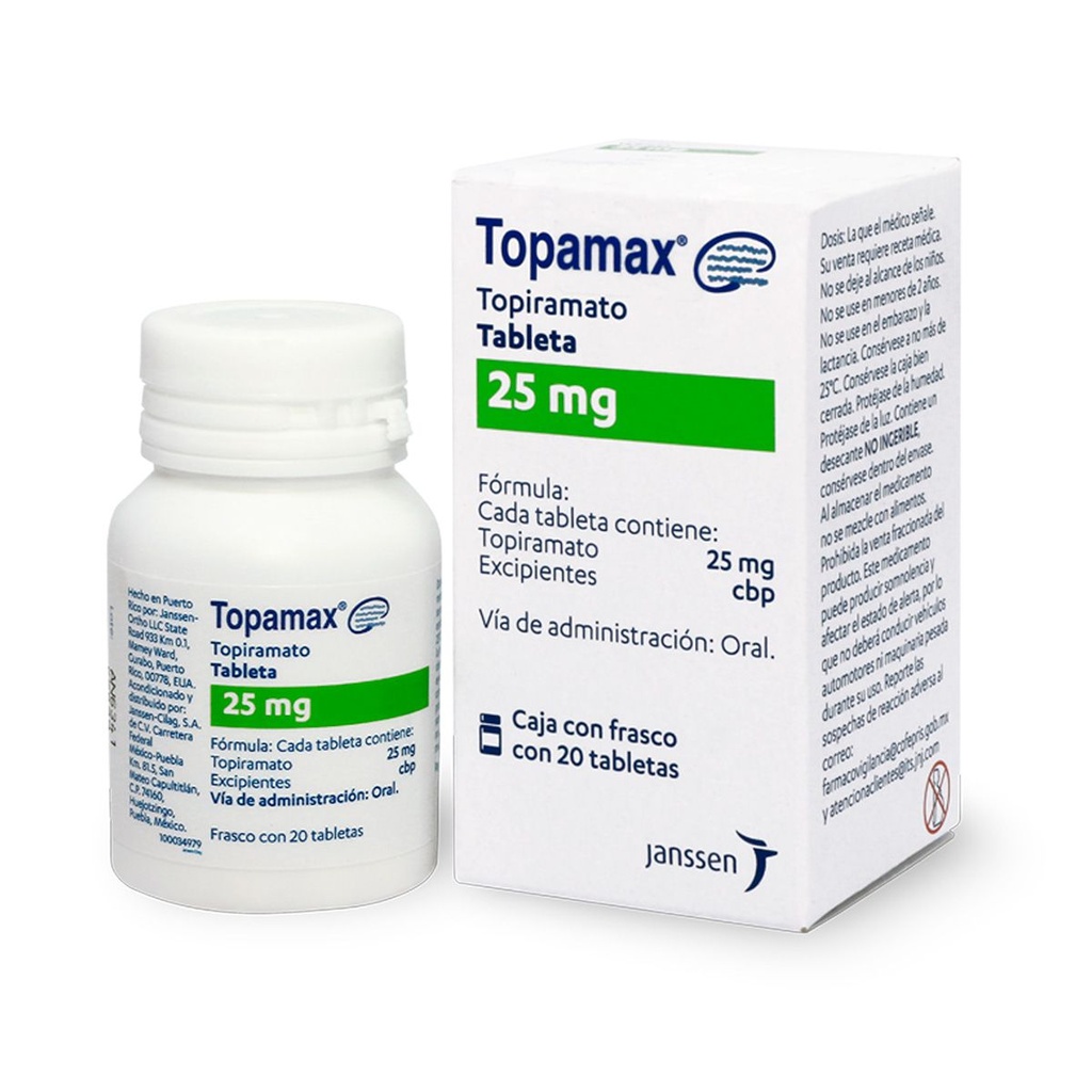 TOPAMAX 25MG TABLETAS C/20