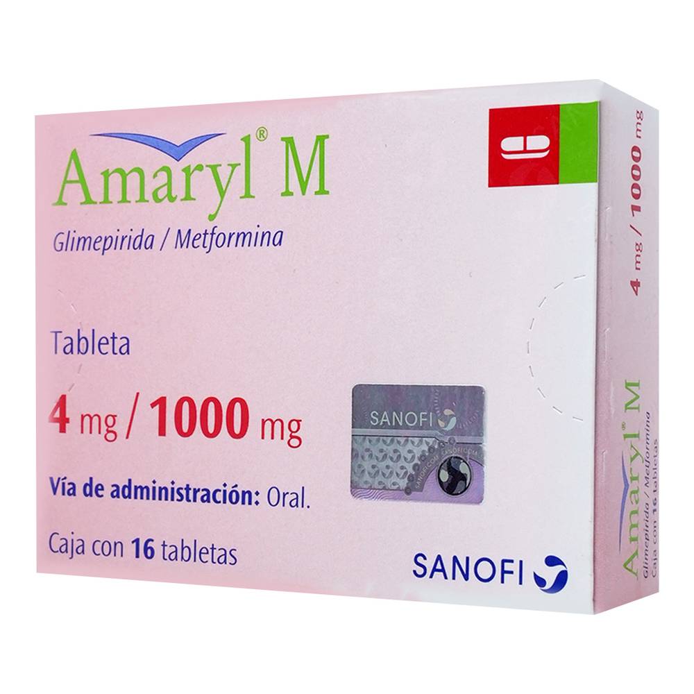 AMARYL M 4/1000MG TABLETAS C/16