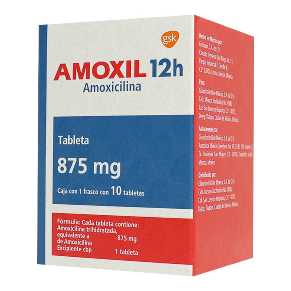 AMOXIL 12H 875MG TABLETAS C/10