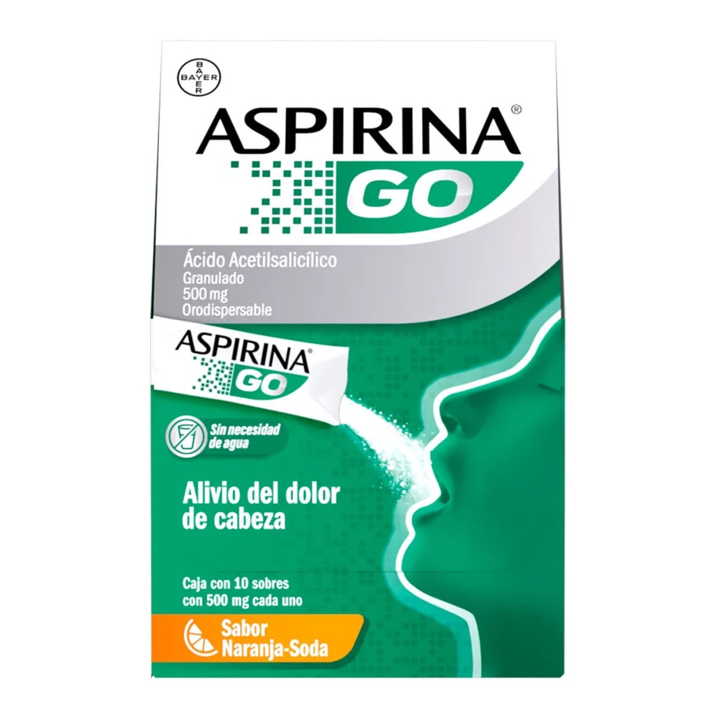 ASPIRINA GO 500MG SOBRES GRANULADOS C/10