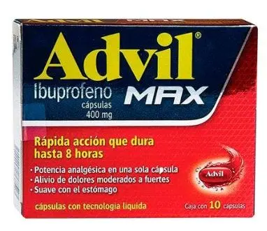[IBUPROFENO] ADVIL MAX 400MG CAPSULAS C/10