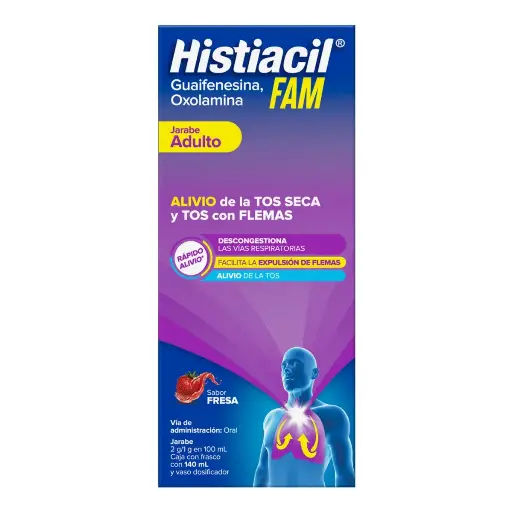 [GUAIFENESINA,OXOLAMINA] HISTIACIL FAM ADULTO JARABE 140ML