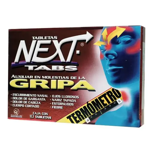 [PARACETAMOL,CLORFENAMINA,FENILEFRINA,CAFEINA] NEXT TABS CON 10