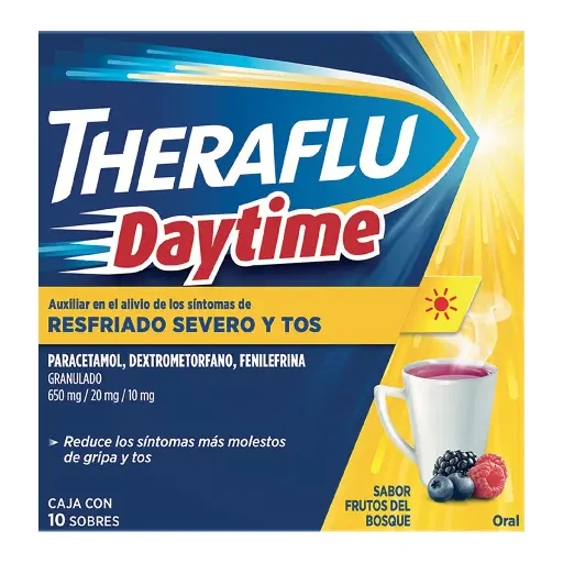 [PARACETAMOL,DEXTROMETORFANO,FENILEFRINA] THERAFLU DAYTIME FRUT BOSQ SOBRES CON 10