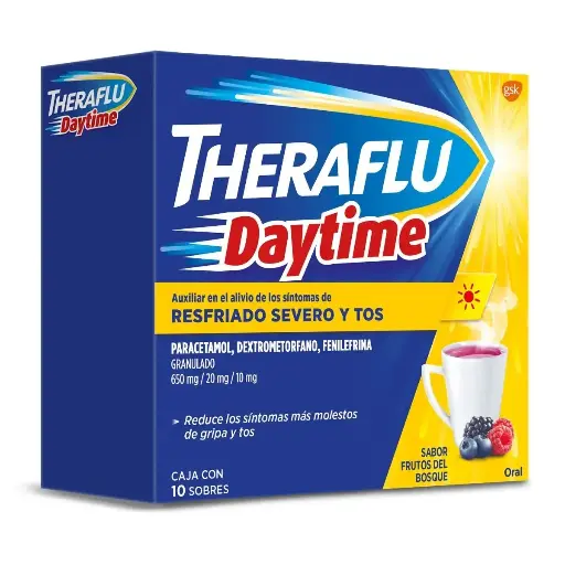 [PARACETAMOL,DEXTROMETORFANO,FENILEFRINA] THERAFLU DAYTIME SOBRES CON 10