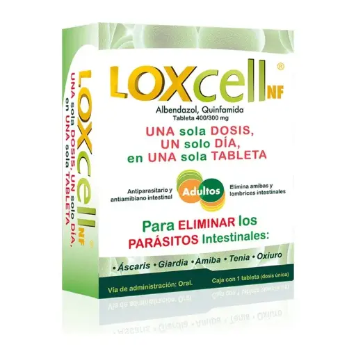 [ALBENDAZOL,QUINFAMIDA] LOXCELL NF ADULTO TABLETAS CON 1