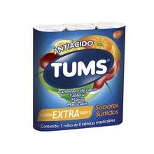 [CARBONATO DE CALCIO] TUMS EXTRA SURT 750MG 3ROLLOS TABLETAS C/8