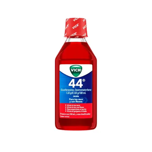[DEXTROMETORFANO,GUAIFENESINA] VICK 44 PARA TOS Y FLEMA JARABE 240ML