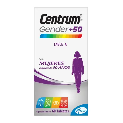 [MULTIVITAMINICO] CENTRUM GENDER 50 MUJER TABLETAS CON 60