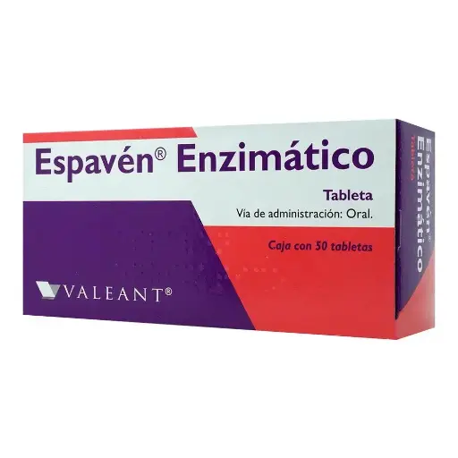 [DIMETICONA,BILIS DE BUEY,PANCREATINA] ESPAVEN ENZIM GRAGEAS CON 50