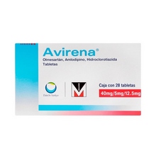 [AMLODIPINO,HIDROCLOROTIAZIDA,OLMESARTAN] AVIRENA 40/5/12.5MG TABLETAS C/28