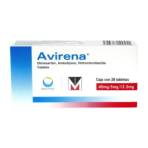 [AMLODIPINO,HIDROCLOROTIAZIDA,OLMESARTAN] AVIRENA 40/5/12.5MG TABLETAS CON 28