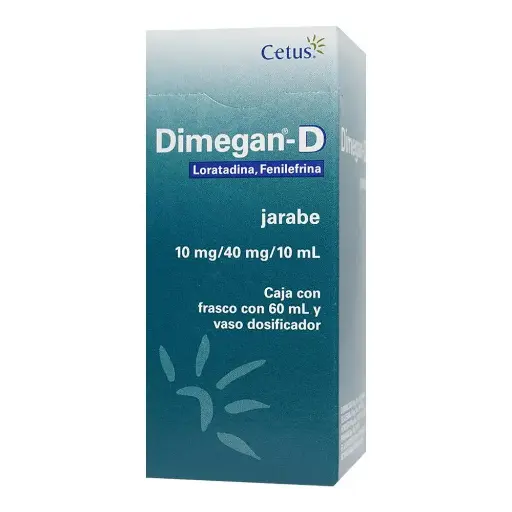 [FENILEFRINA,LORATADINA] DIMEGAN-D 1/4MG JARABE 60ML VASO