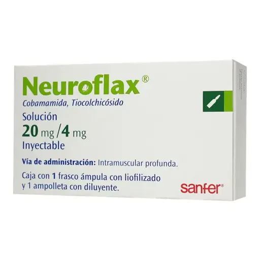 [COBAMAMIDA,TIOCOLCHICOSIDO] NEUROFLAX 20/4MG SOLUCION INYECTABLE CON 3