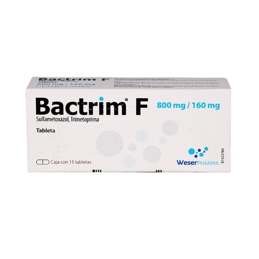 [SULFAMETOXAZOL,TRIMETOPRIMA] BACTRIM-F 800/160MG TABLETAS CON 15
