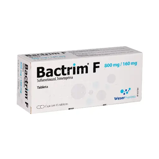 [SULFAMETOXAZOL,TRIMETOPRIMA] BACTRIM-F 800/160MG TABLETAS CON 15