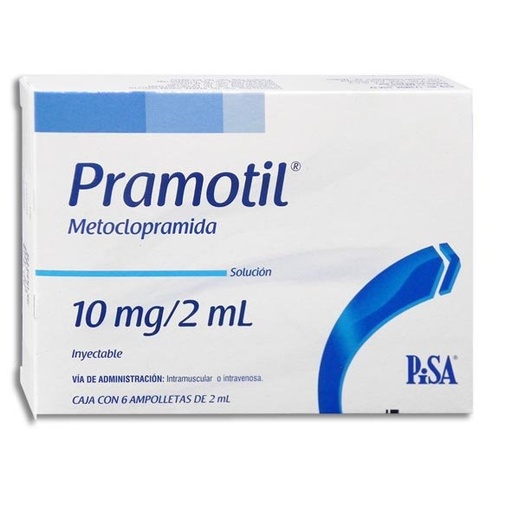 [METOCLOPRAMIDA] PRAMOTIL 10MG/2ML AMPULA CON 6