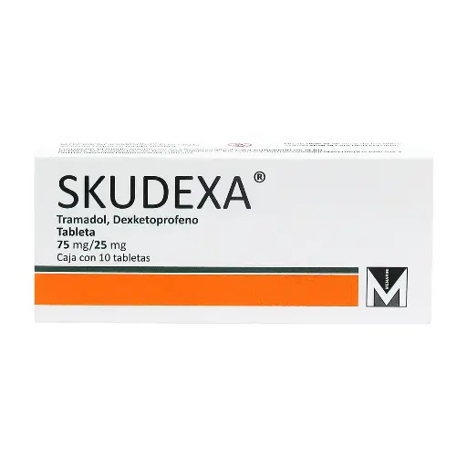 [TRAMADOL,DEXKETOPROFENO TROMETAMOL] SKUDEXA 75/25MG TABLETAS CON 10