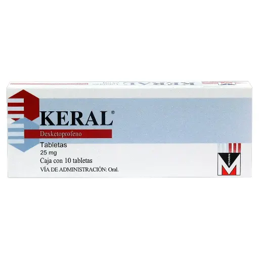 [DEXKETOPROFENO TROMETAMOL] KERAL 25MG TABLETAS CON 10