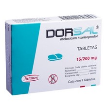 [CARISOPRODOL,MELOXICAM] DORSAL 15/200MG TABLETAS C/7