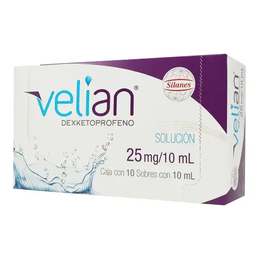 [DEXKETOPROFENO TROMETAMOL] VELIAN 25MG SOLUCION SB 10ML CON 10
