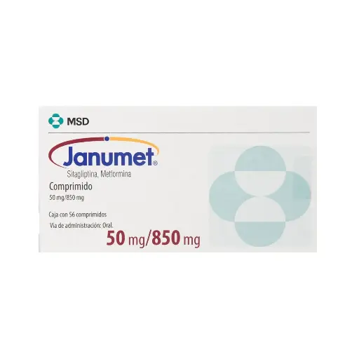 [METFORMINA,SITAGLIPTINA] JANUMET 50/850MG COMPRIMIDOS CON 56