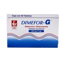 [METFORMINA,GLIBENCLAMIDA] DIMEFOR G 500/5MG TABLETAS C/60