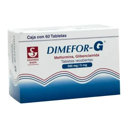 [METFORMINA,GLIBENCLAMIDA] DIMEFOR G 500/5MG TABLETAS CON 60