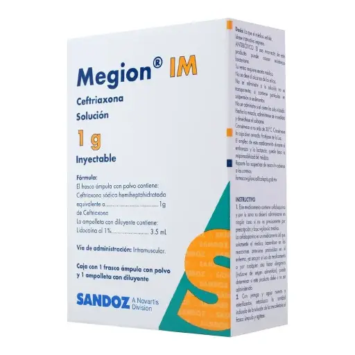 [CEFTRIAXONA] MEGION IM 1G FRASCO AMPULA CON 1