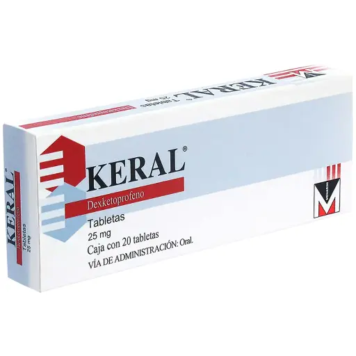 [DEXKETOPROFENO TROMETAMOL] KERAL 25MG TABLETAS CON 20