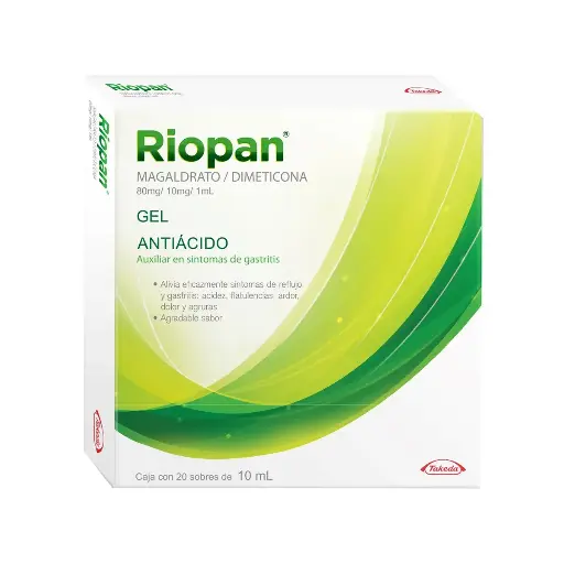 [DIMETICONA,MAGALDRATO] RIOPAN GEL 10ML SOBRES CON 20
