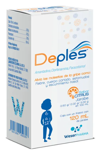[PARACETAMOL,CLORFENAMINA,AMANTADINA] DEPLES JARABE 120ML