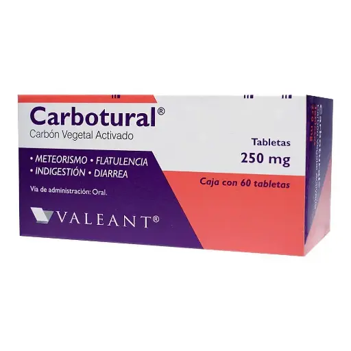 [CARBON VEGETAL ACTIVADO] CARBOTURAL 250MG TABLETAS CON 60