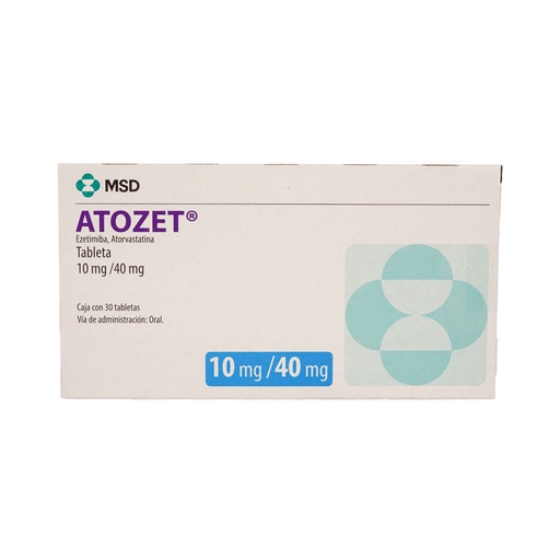 [ATORVASTATINA,EZETIMIBA] ATOZET 10/40MG TABLETAS CON 30