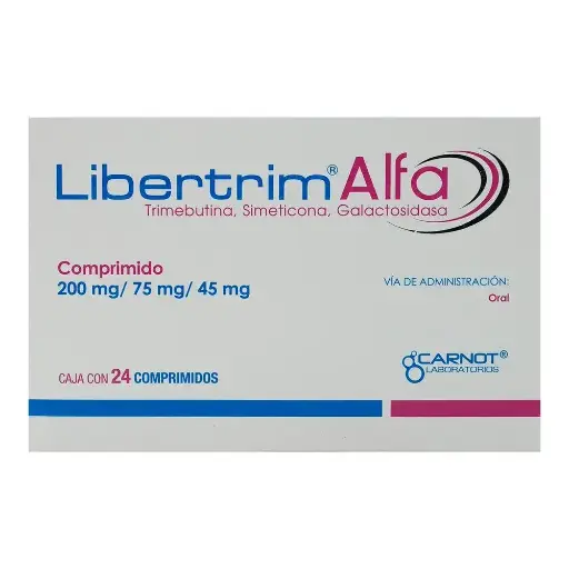 [SIMETICONA,TRIMEBUTINA,GALACTOSIDASA] LIBERTRIM ALFA 200/75/45 MG CPR CON 24
