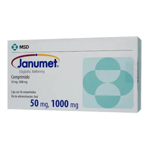 [METFORMINA,SITAGLIPTINA] JANUMET 50/1000MG COMPRIMIDOS CON 56
