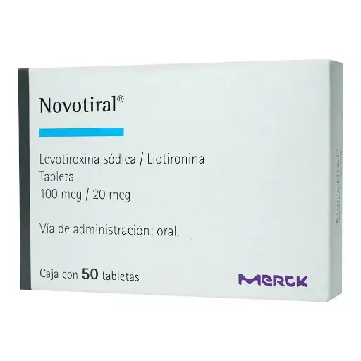 [LEVOTIROXINA SODICA,LIOTIRONINA] NOVOTIRAL 20/100MCG TABLETAS CON 50
