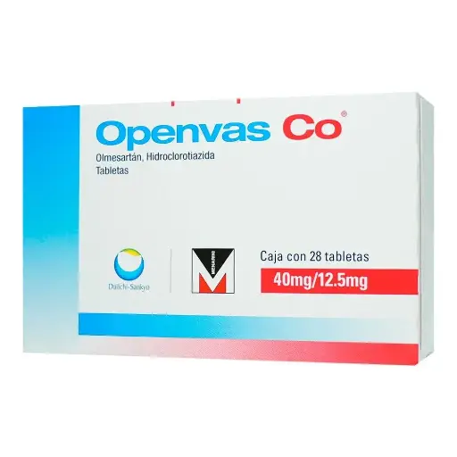 [HIDROCLOROTIAZIDA,OLMESARTAN] OPENVAS CO 40/12.5MG TABLETAS CON 28