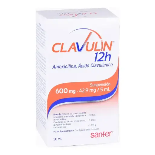 [ACIDO CLAVULANICO,AMOXICILINA] CLAVULIN 12H 600/42.9MG/5ML SUSPENSION 50ML