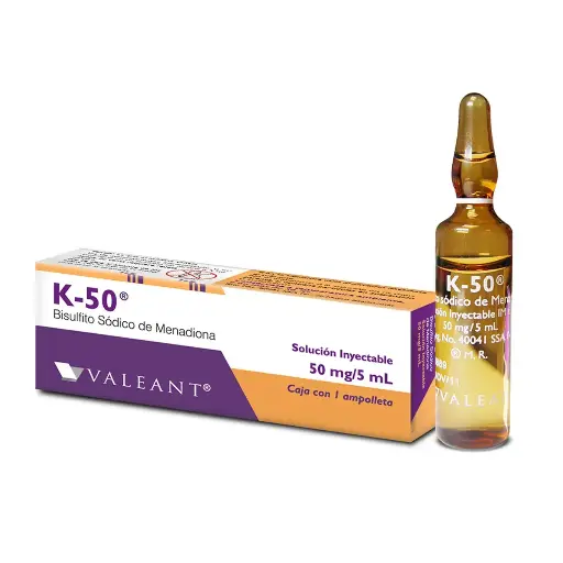 [BISULFITO SODICO DE MENADIONA] K-50 AMPULA 50MG CON 1