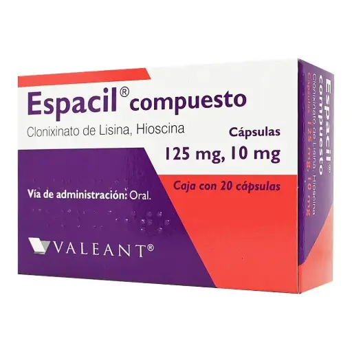[CLONIXINATO DE LISINA,BUTILHIOSCINA] ESPACIL COMP 125/10MG CAPSULAS CON 20