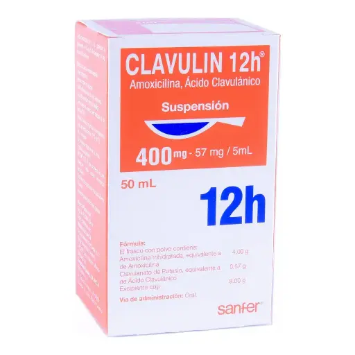 [ACIDO CLAVULANICO,AMOXICILINA] CLAVULIN 12H 400/57MG SUSPENSION 50ML