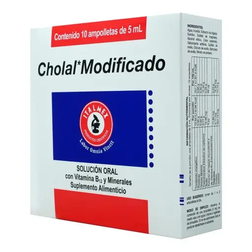 [SUPLEMENTO ALIMENTICIO] CHOLAL MODIFICADO AMPULA ORAL 5ML CON 10
