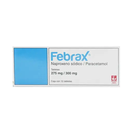 [PARACETAMOL,NAPROXENO] FEBRAX 275/300MG TABLETAS CON 15