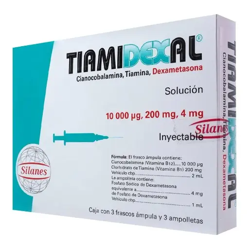 [COMPLEJO B,DEXAMETASONA] TIAMIDEXAL INYECTABLE CON 3