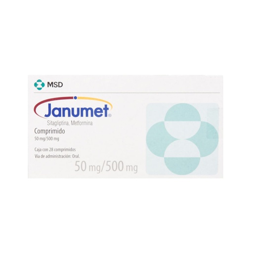 [METFORMINA,SITAGLIPTINA] JANUMET 50/500MG COMPRIMIDOS CON 28