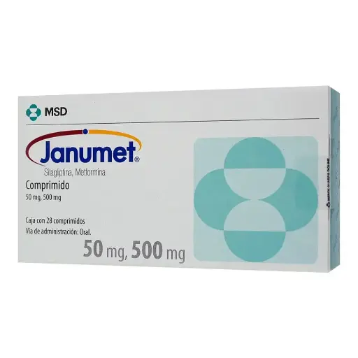 [METFORMINA,SITAGLIPTINA] JANUMET 50/500MG COMPRIMIDOS CON 28