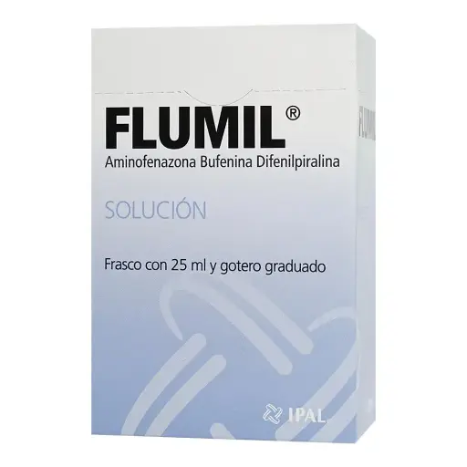 [AMINOFENAZONA,BUFENINA,DIFENILPIRALINA] FLUMIL GOTAS 25ML